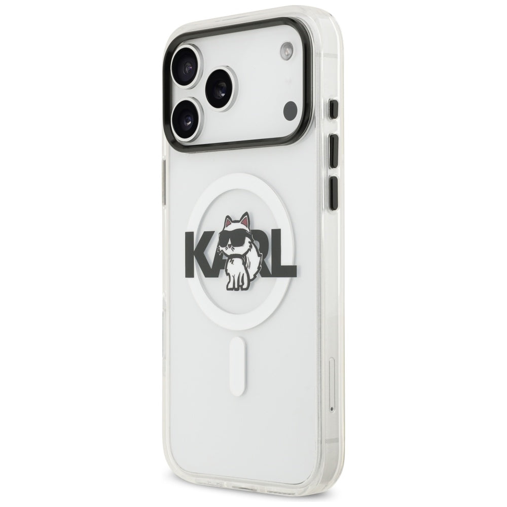MagSafe hoesje voor Apple iPhone 17 Pro Max, Karl Lagerfeld, IML Sketch Logo Choupette, Transparant