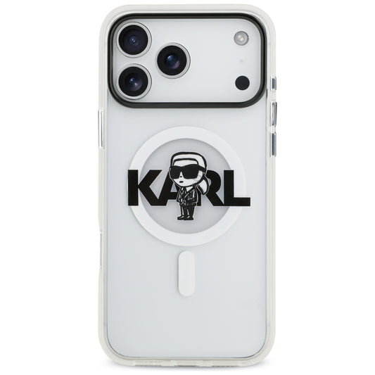 MagSafe hoesje voor Apple iPhone 17 Pro Max, Karl Lagerfeld, IML Sketch Logo Karl, Transparant