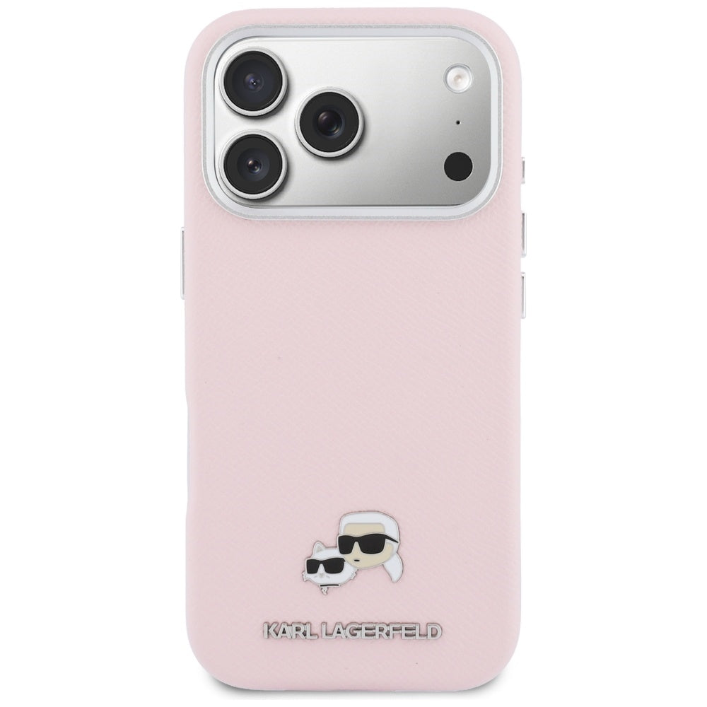 MagSafe hoesje voor Apple iPhone 17 Pro Max, Karl Lagerfeld, Karl & Choupette Head's Pin, Roze
