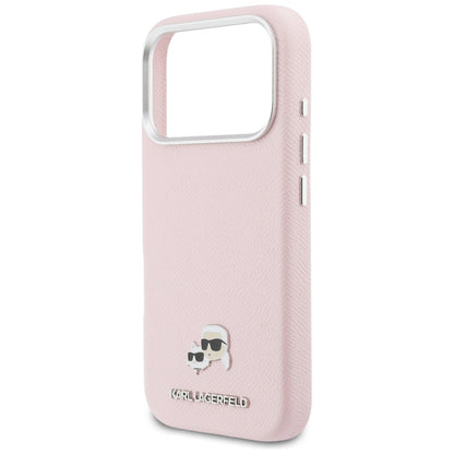 MagSafe hoesje voor Apple iPhone 17 Pro Max, Karl Lagerfeld, Karl & Choupette Head's Pin, Roze