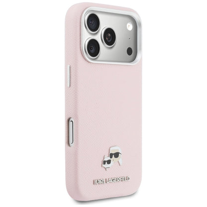MagSafe hoesje voor Apple iPhone 17 Pro Max, Karl Lagerfeld, Karl & Choupette Head's Pin, Roze