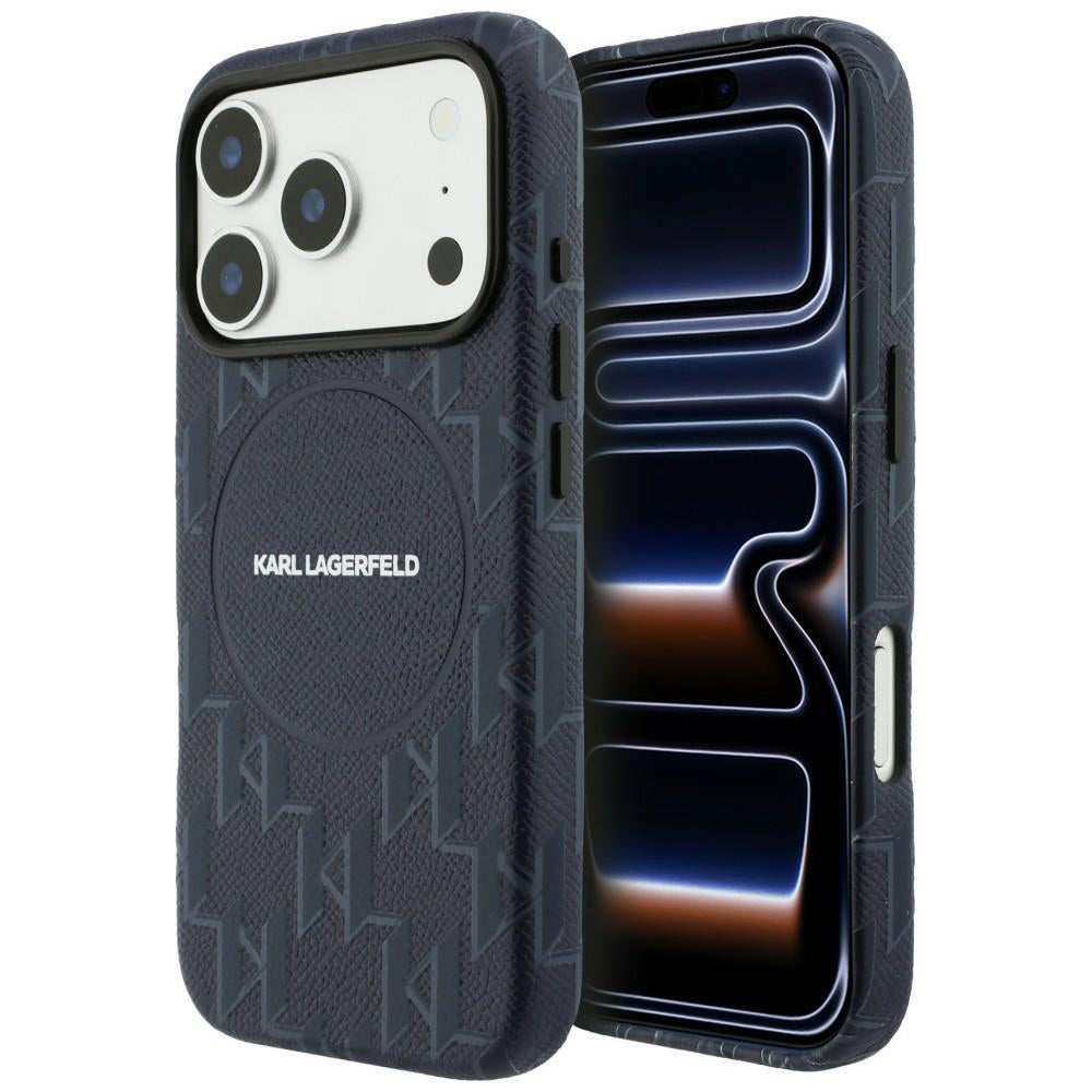 MagSafe hoes voor Apple iPhone 17 Pro Max, Karl Lagerfeld, KL Monogram Logo, Blauw