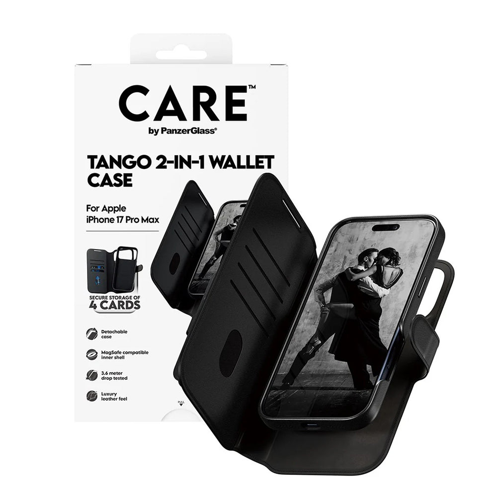 MagSafe hoes voor Apple iPhone 17 Pro Max, PanzerGlass, Care Feature Tango Two-in-One, Zwart