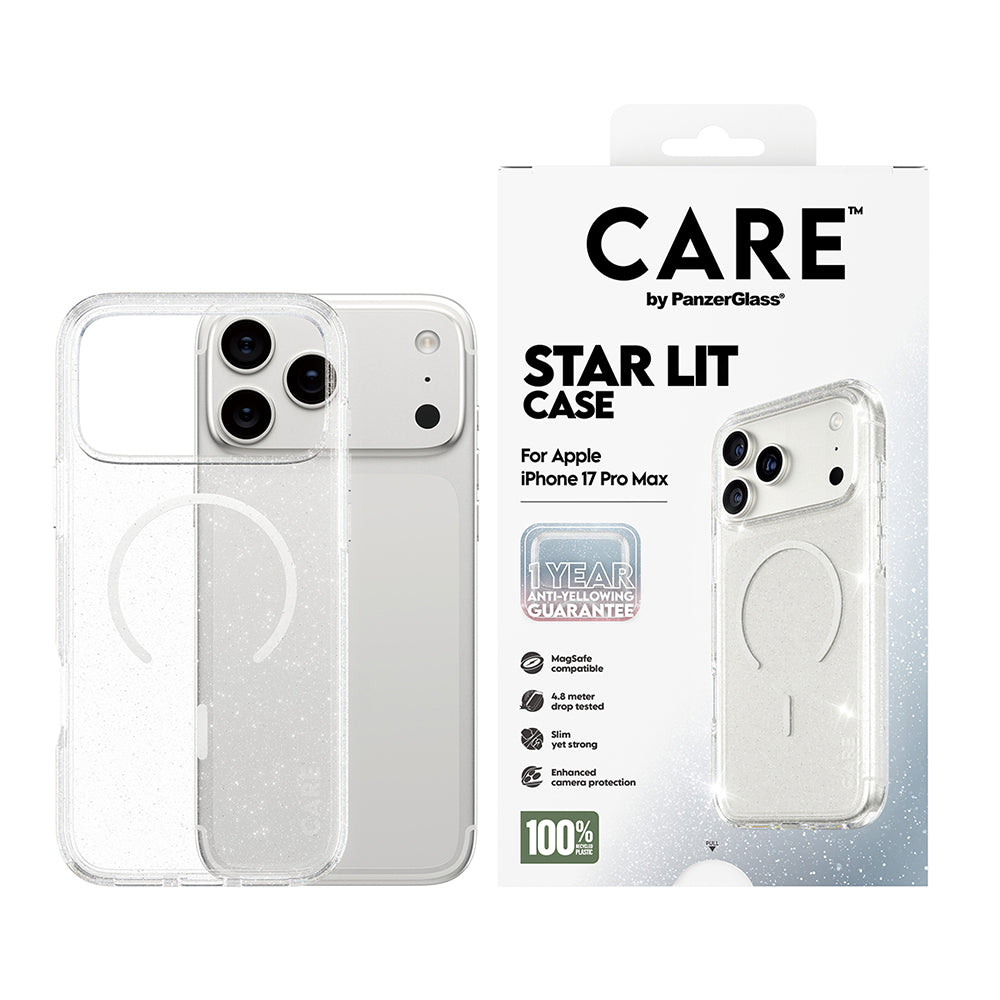 MagSafe hoesje voor Apple iPhone 17 Pro Max, PanzerGlass, Care Urban Explorer Star Lit, Transparant Wit