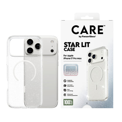 MagSafe hoesje voor Apple iPhone 17 Pro Max, PanzerGlass, Care Urban Explorer Star Lit, Transparant Wit