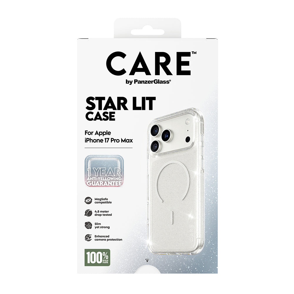 MagSafe hoesje voor Apple iPhone 17 Pro Max, PanzerGlass, Care Urban Explorer Star Lit, Transparant Wit