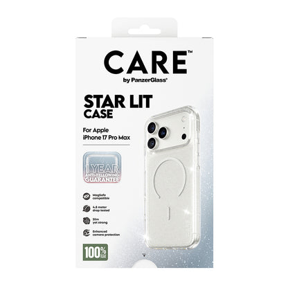 MagSafe hoesje voor Apple iPhone 17 Pro Max, PanzerGlass, Care Urban Explorer Star Lit, Transparant Wit