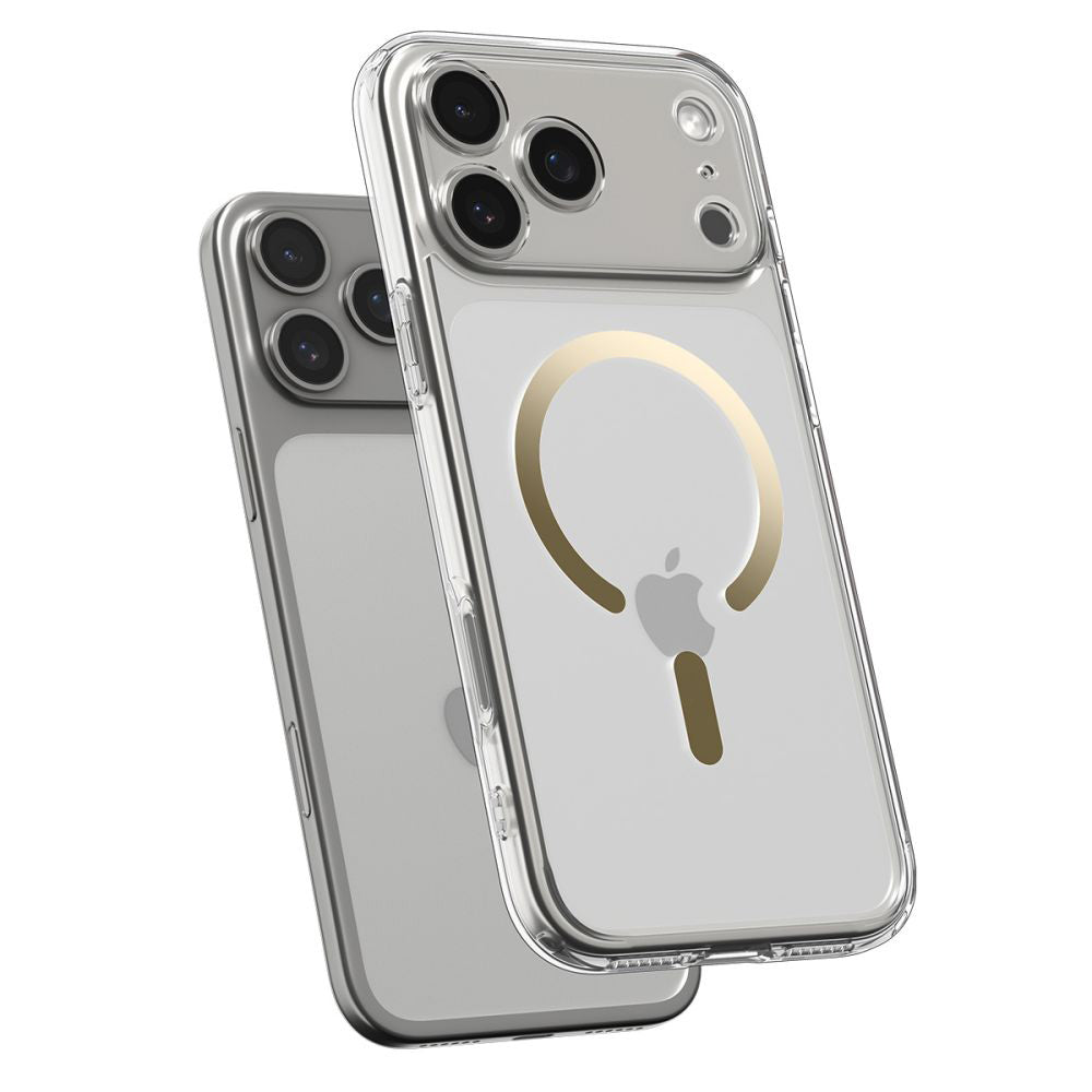MagSafe hoesje voor Apple iPhone 17 Pro Max, Spigen, Ultra Hybrid, Transparant Goud