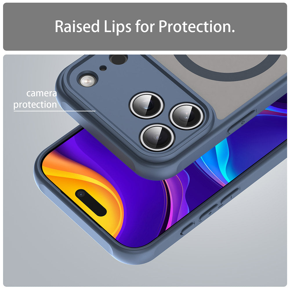 MagSafe hoesje voor Apple iPhone 17 Pro Max, Techsuit, HaloFrost II, Marineblauw