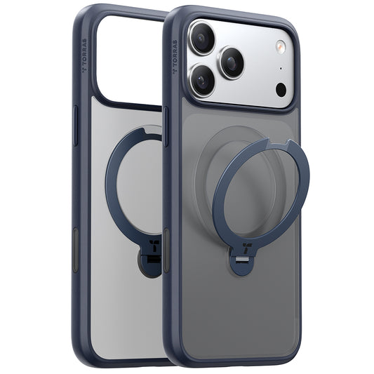 MagSafe hoesje voor Apple iPhone 17 Pro Max, Torras, Ostand Spin, Blauw