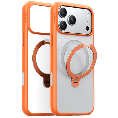 MagSafe hoesje voor Apple iPhone 17 Pro Max, Torras, Ostand Spin, Oranje