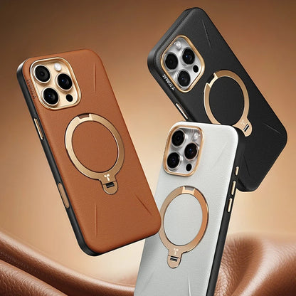 MagSafe hoesje voor Apple iPhone 17 Pro Max, Torras, QPRO Leather, Bruin
