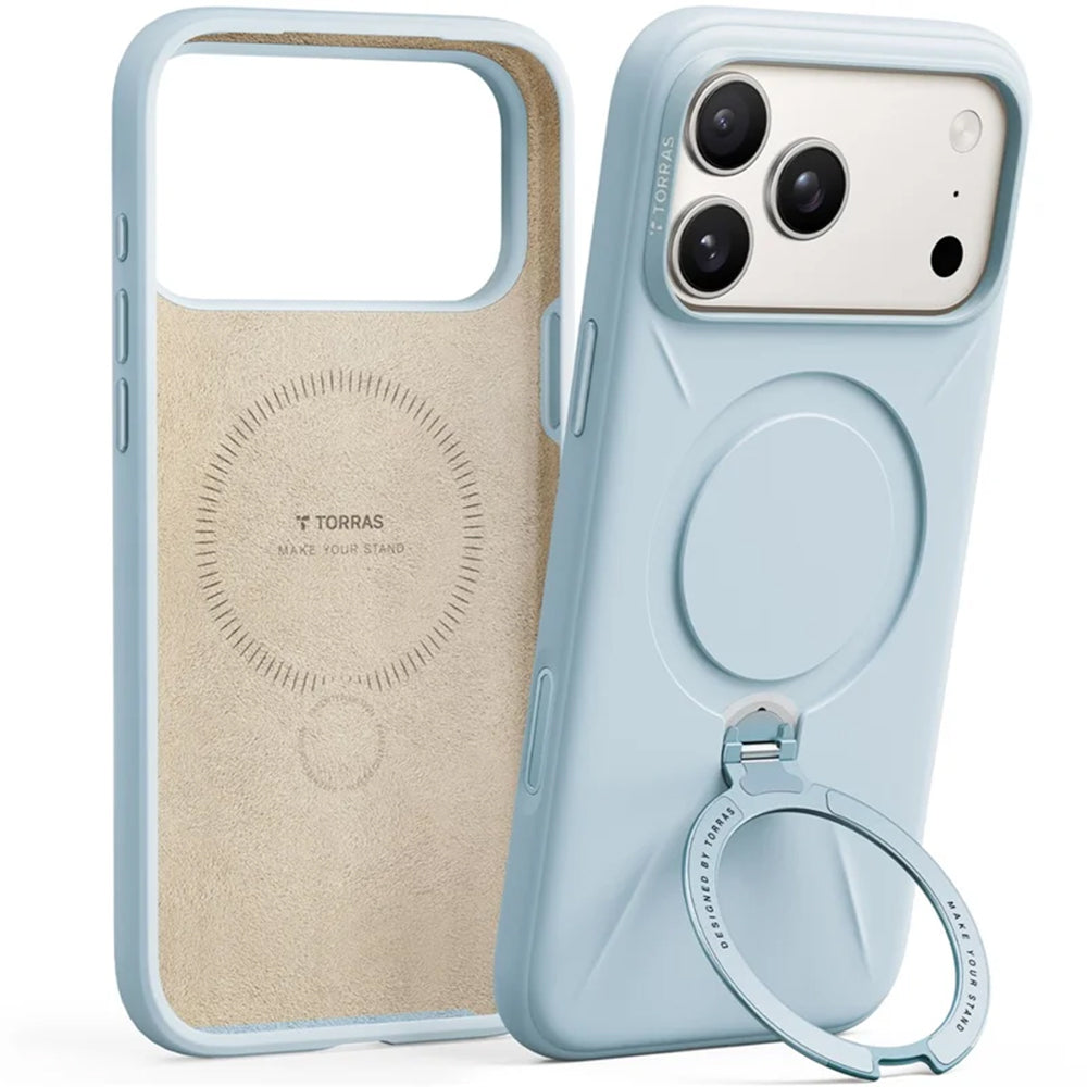 MagSafe Case for Apple iPhone 17 Pro Max, Torras, QPRO Silicone, Light Blue