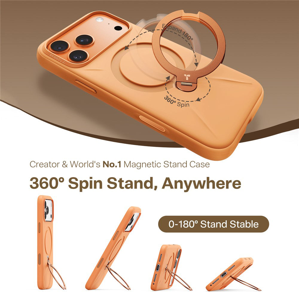 MagSafe hoesje voor Apple iPhone 17 Pro Max, Torras, QPRO Silicone, Oranje