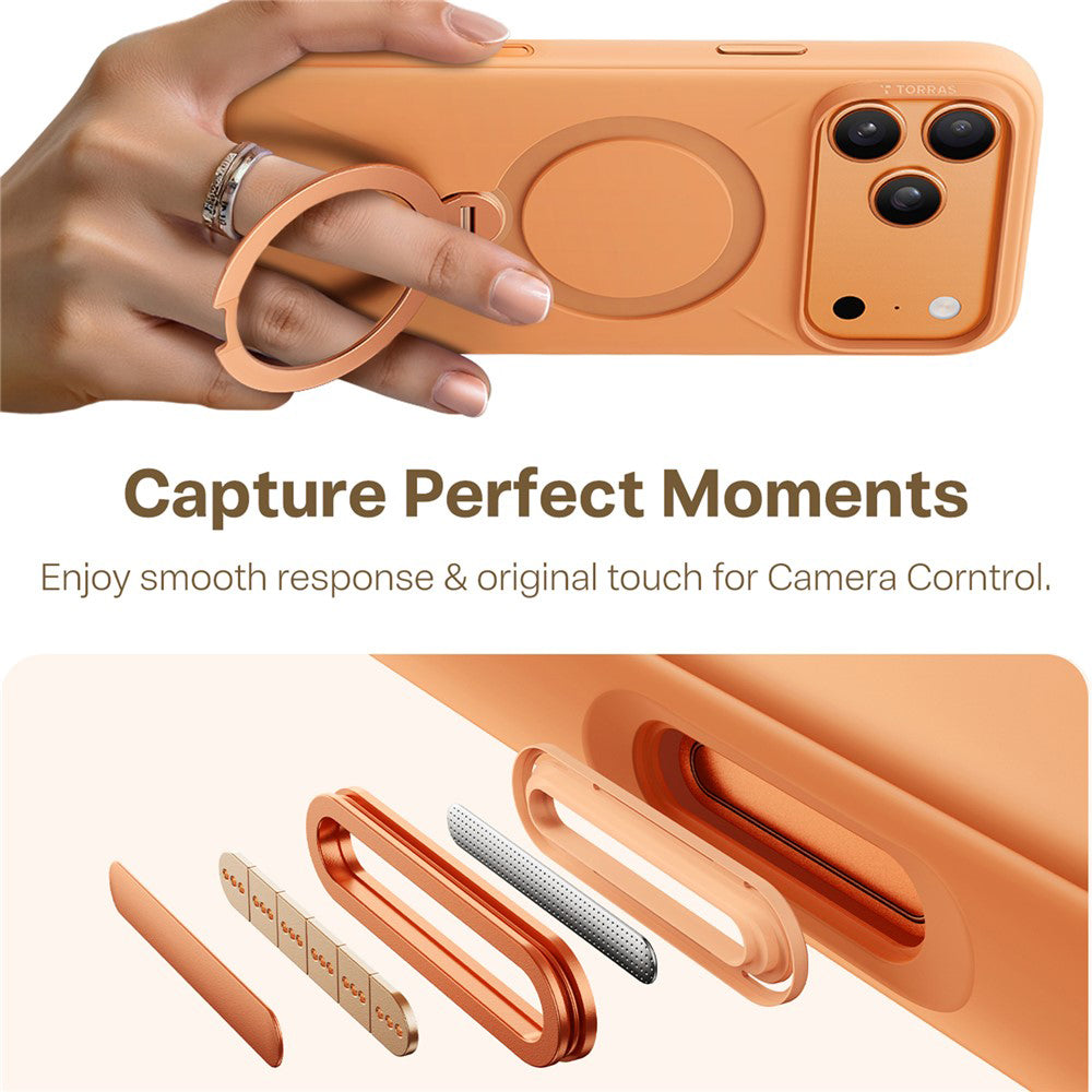 MagSafe hoesje voor Apple iPhone 17 Pro Max, Torras, QPRO Silicone, Oranje