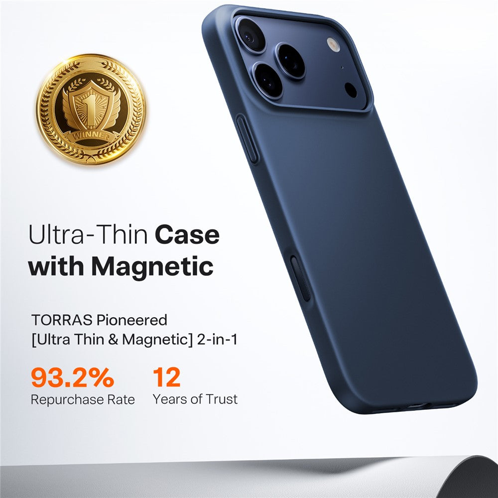 MagSafe hoes voor Apple iPhone 17 Pro Max, Torras, SlimFit, Blauw