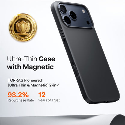 MagSafe hoes voor Apple iPhone 17 Pro Max, Torras, SlimFit, Zwart
