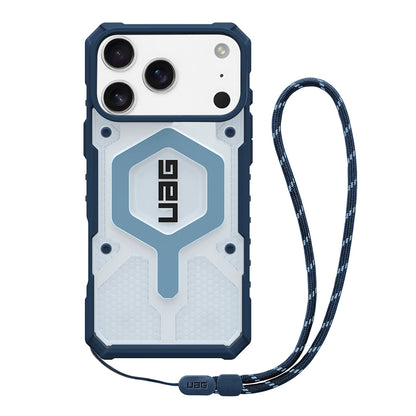 MagSafe hoesje voor Apple iPhone 17 Pro Max, Urban Armor Gear, Pathfinder Clear met Lanyard, Blauw
