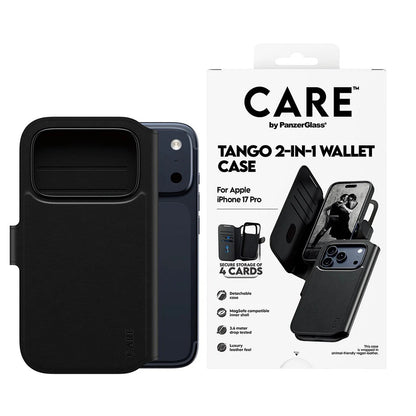MagSafe hoes voor Apple iPhone 17 Pro, PanzerGlass, Care Feature Tango Two-in-One, Zwart