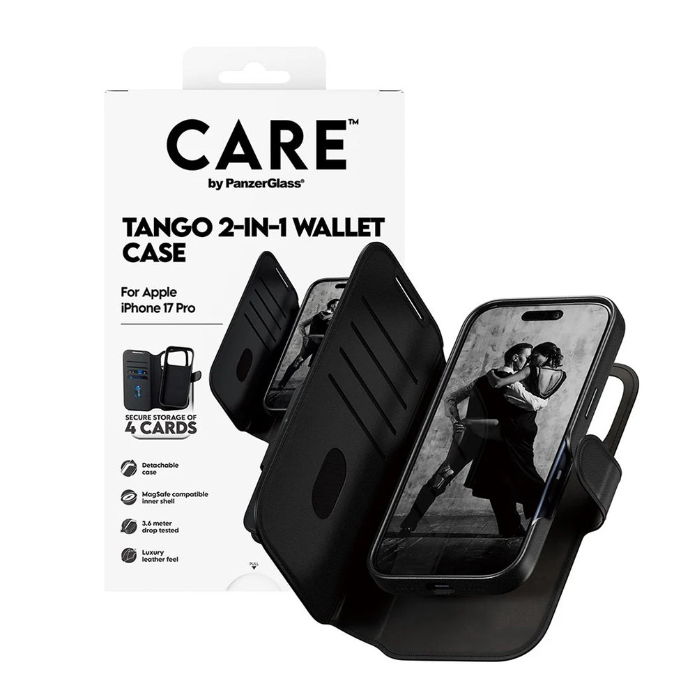 MagSafe hoes voor Apple iPhone 17 Pro, PanzerGlass, Care Feature Tango Two-in-One, Zwart