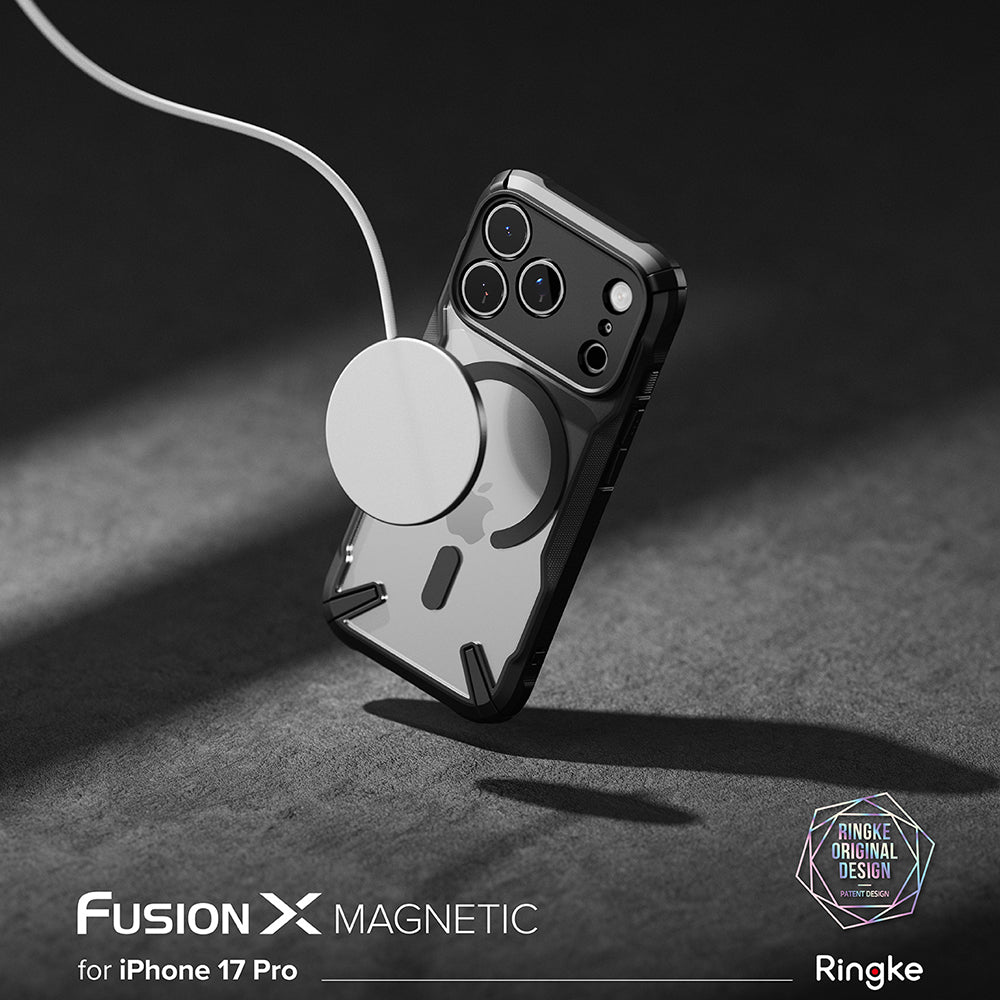 MagSafe hoesje voor Apple iPhone 17 Pro, Ringke, Fusion X, Zwart