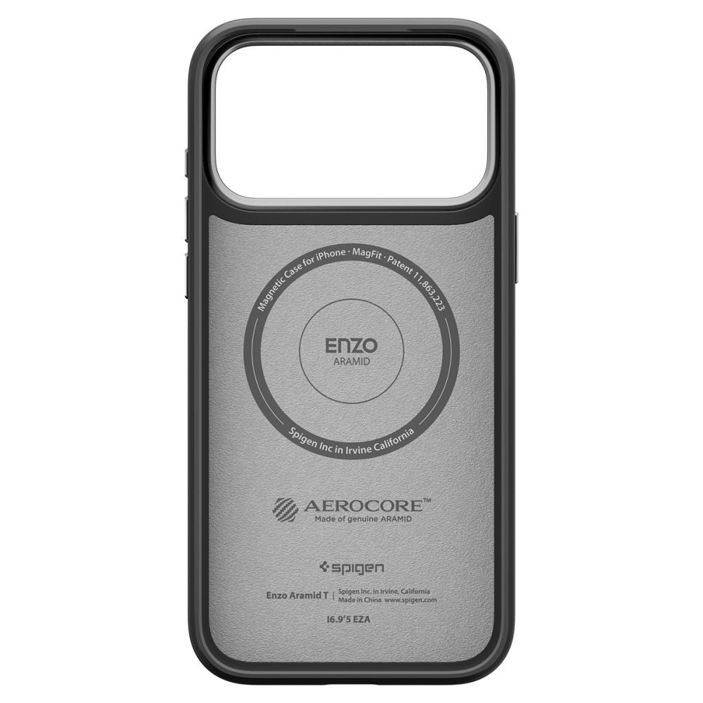 MagSafe Case for Apple iPhone 17 Pro, Spigen, Enzo Aramid T, Black Silver
