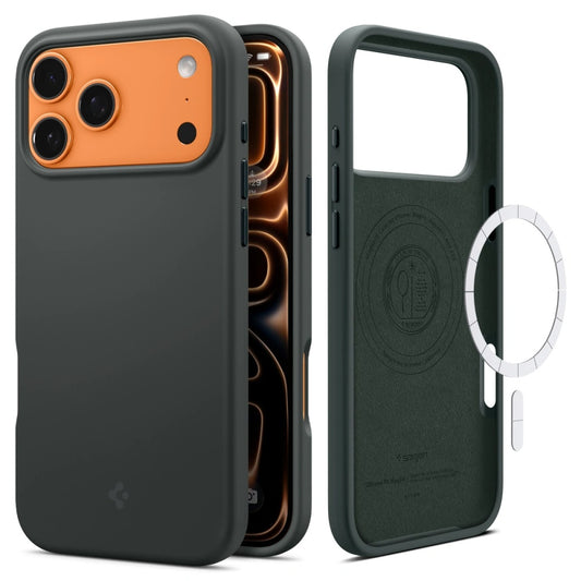 MagSafe hoesje voor Apple iPhone 17 Pro, Spigen, Silicone Fit, Groen