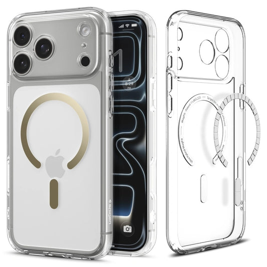 MagSafe hoesje voor Apple iPhone 17 Pro, Spigen, Ultra Hybrid, Transparant Goud