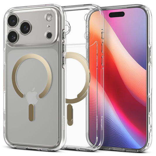 MagSafe hoesje voor Apple iPhone 17 Pro, Spigen, Ultra Hybrid, Transparant Goud
