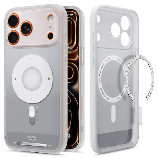 MagSafe hoes voor Apple iPhone 17 Pro, Spigen, Ultra Hybrid Classic, Zilver