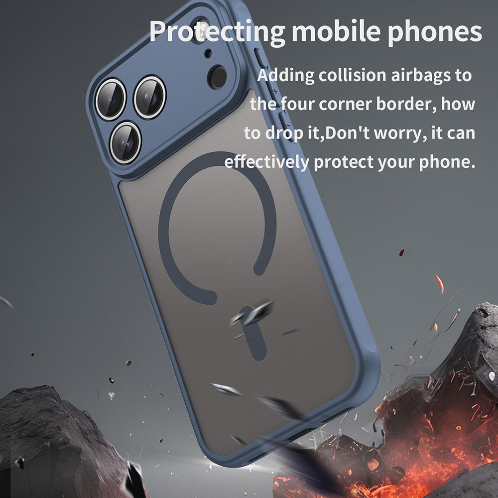MagSafe hoesje voor Apple iPhone 17 Pro, Techsuit, HaloFrost II, Marineblauw