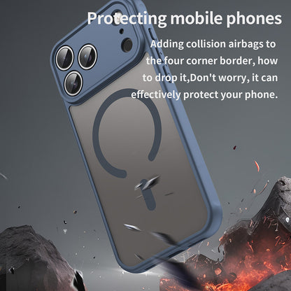 MagSafe hoesje voor Apple iPhone 17 Pro, Techsuit, HaloFrost II, Marineblauw