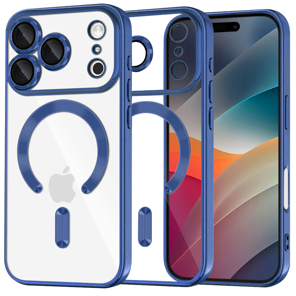 MagSafe hoesje voor Apple iPhone 17 Pro, Techsuit, Luxury Crystal, Blauw