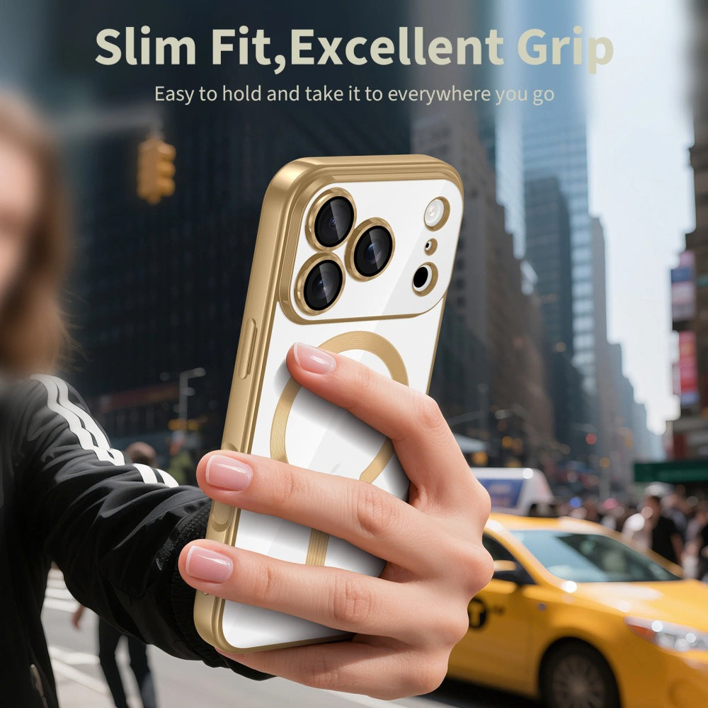 MagSafe hoesje voor Apple iPhone 17 Pro, Techsuit, Luxury Crystal, Goud