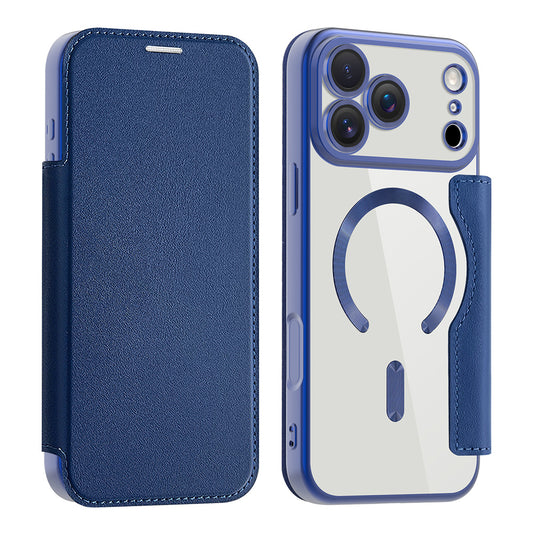 MagSafe hoes voor Apple iPhone 17 Pro, Techsuit, SmartMag Book, Blauw