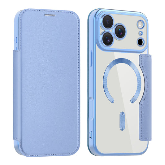 MagSafe hoes voor Apple iPhone 17 Pro, Techsuit, SmartMag Book, Blauw