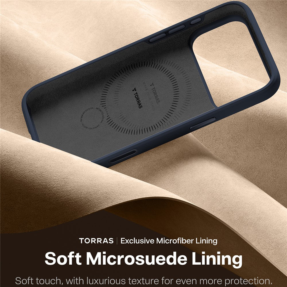 MagSafe hoesje voor Apple iPhone 17 Pro, Torras, QPRO Silicone, Blauw