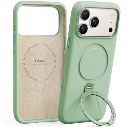 MagSafe hoesje voor Apple iPhone 17 Pro, Torras, QPRO Silicone, Matcha Groen