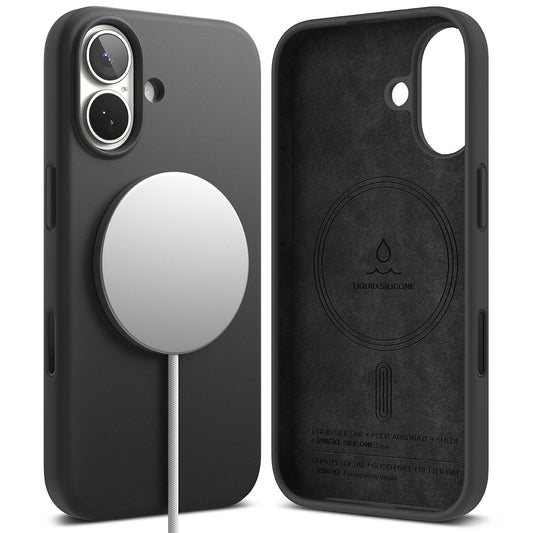 MagSafe hoesje voor Apple iPhone 17, Ringke, Siliconen, Zwart