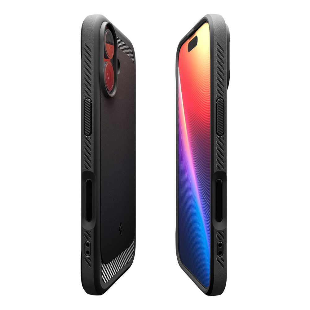 MagSafe hoesje voor Apple iPhone 17, Spigen, Rugged Armor, Matzwart