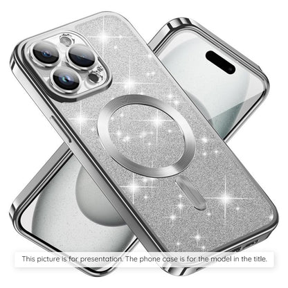 MagSafe hoesje voor Apple iPhone 17, Techsuit, Luxury Glitter, Zilver