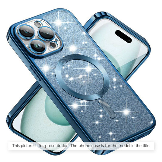 MagSafe hoesje voor Apple iPhone 17, Techsuit, Luxury Glitter, Blauw