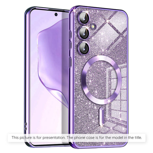 MagSafe hoesje voor Apple iPhone 17, Techsuit, Luxury Glitter, Lichtpaars