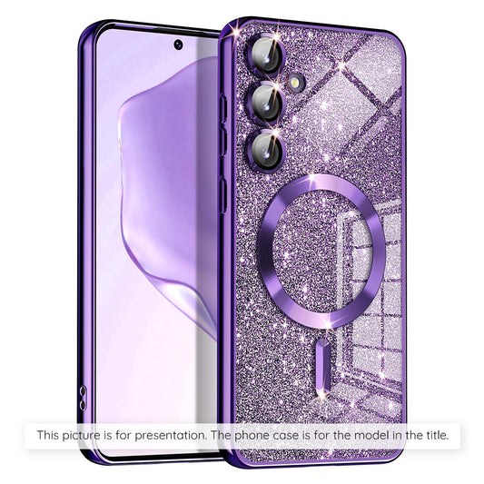 MagSafe hoesje voor Apple iPhone 17, Techsuit, Luxury Glitter, Donkerpaars