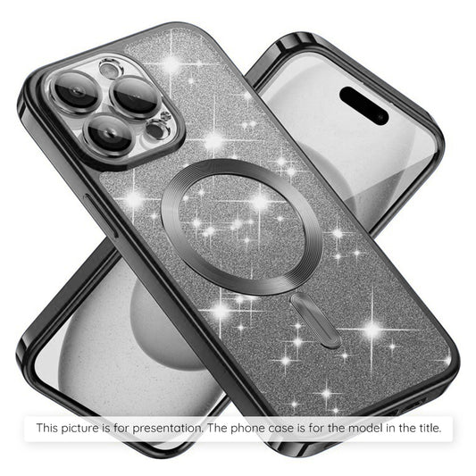 MagSafe hoes voor Apple iPhone 17, Techsuit, Luxury Glitter, Zwart