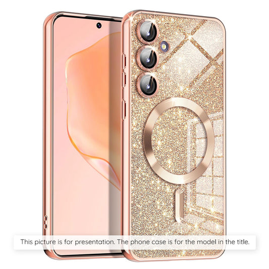 MagSafe hoesje voor Apple iPhone 17, Techsuit, Luxury Glitter, Goudroze