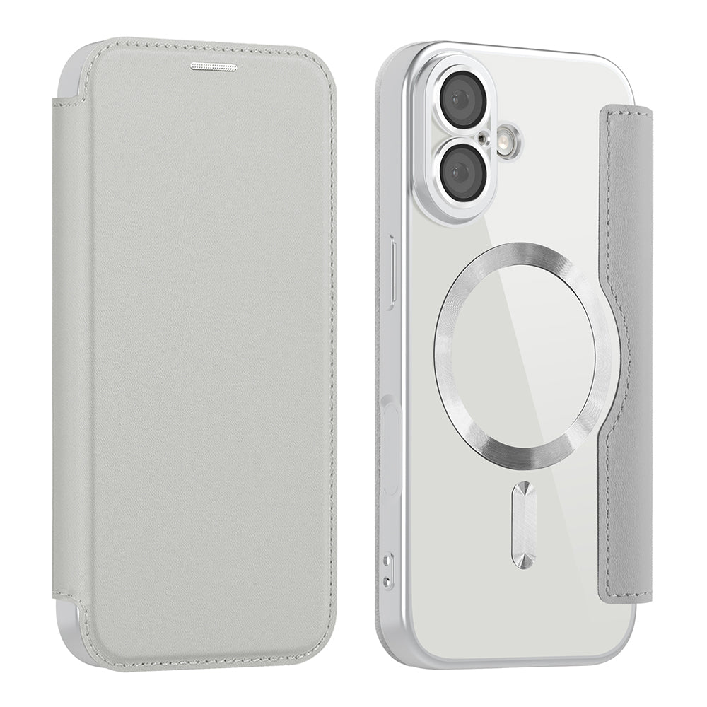 MagSafe hoes voor Apple iPhone 17, Techsuit, SmartMag Book, Gri