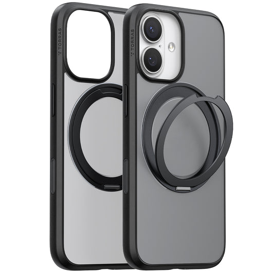 MagSafe hoesje voor Apple iPhone 17, Torras, Ostand Pro, Zwart