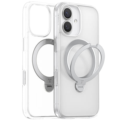 MagSafe hoesje voor Apple iPhone 17, Torras, Ostand Spin, Transparant