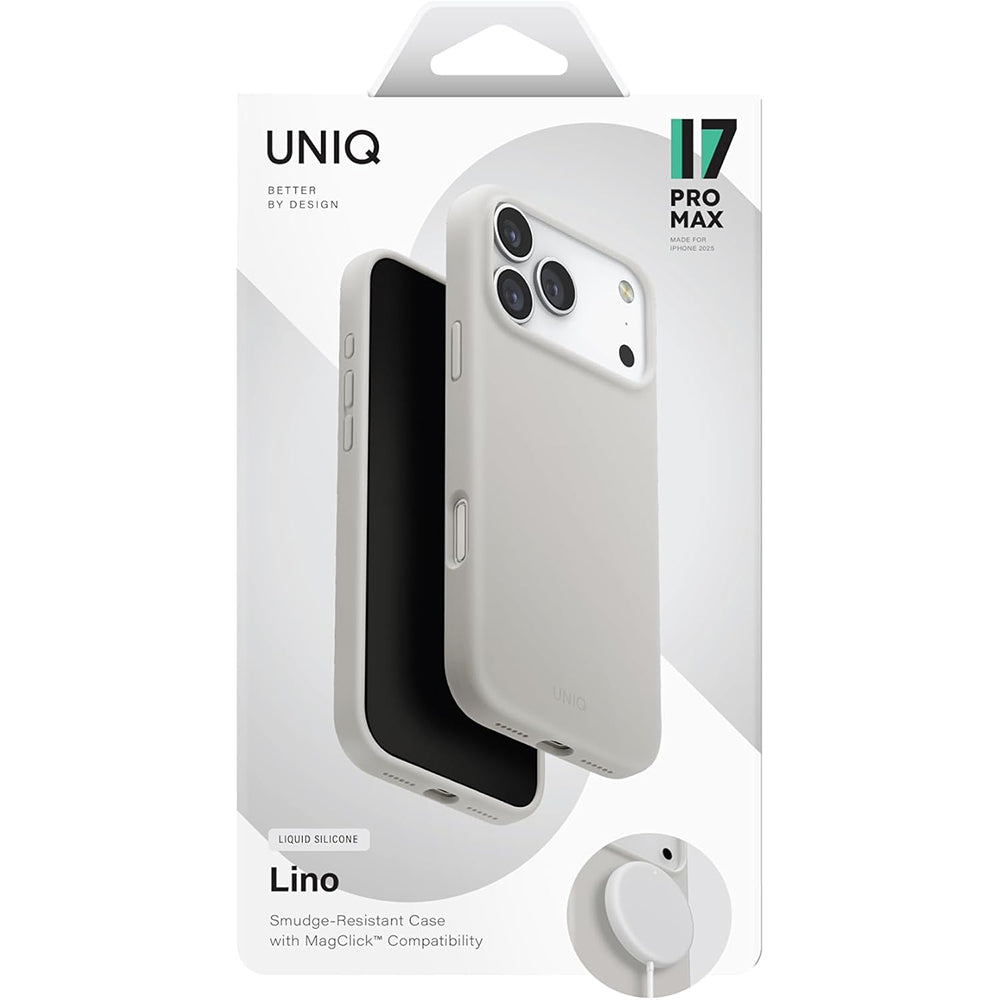 MagSafe hoes voor Apple iPhone 17, UNIQ, Lino MagClick, Gri